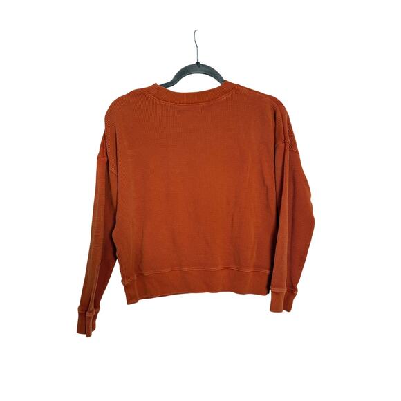 Madewell Thermal Shirt Women's Medium Rust Orange Long Sleeve - Picture 2 of 6
